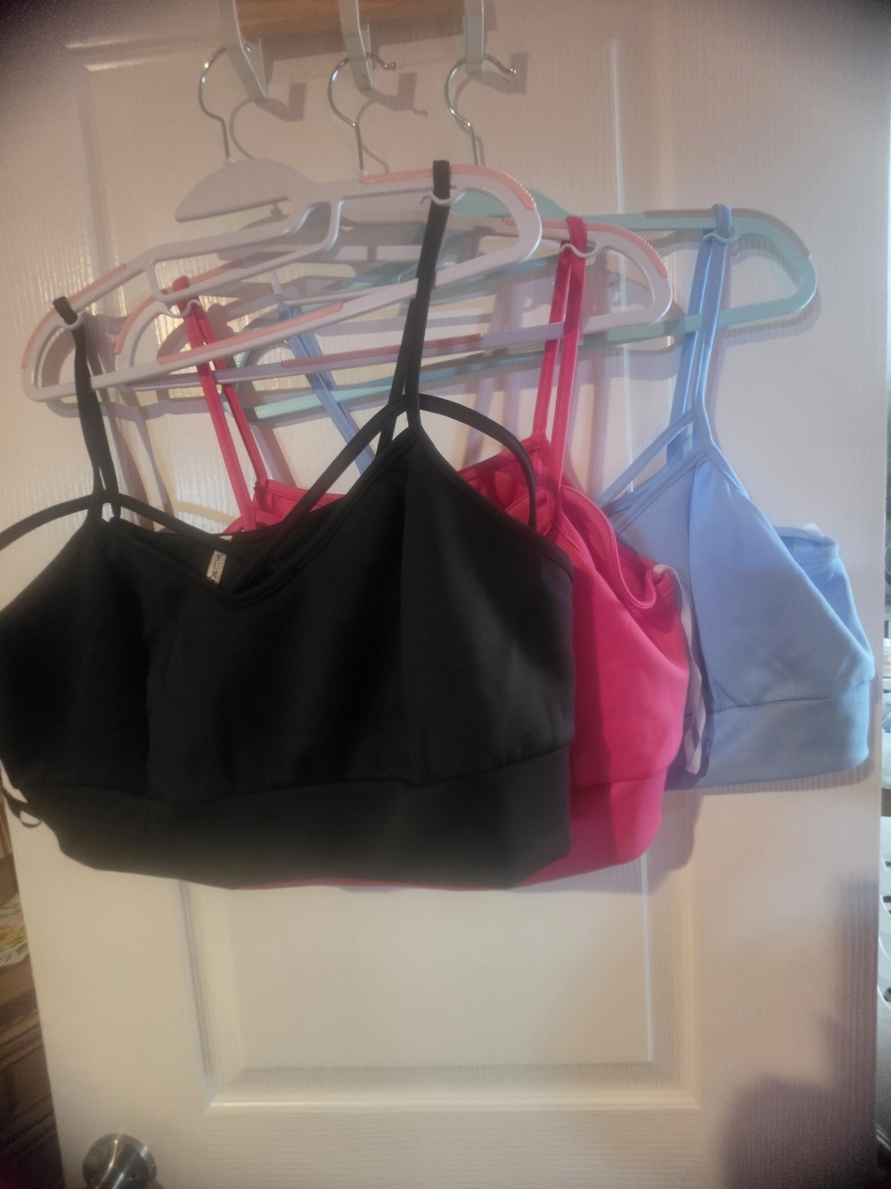 Everyday Wireless Sports Bralette - Black, Hot Pink & Light Blue